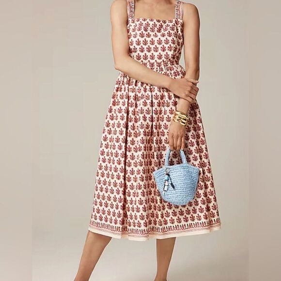 J. Crew Dresses & Skirts - J.Crew Embroidered apron dress in block print NWT Size 0